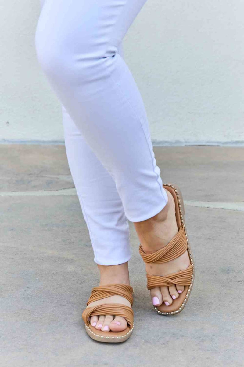 Qupid Summertime Fine Double Strap Twist Sandals | sandals
