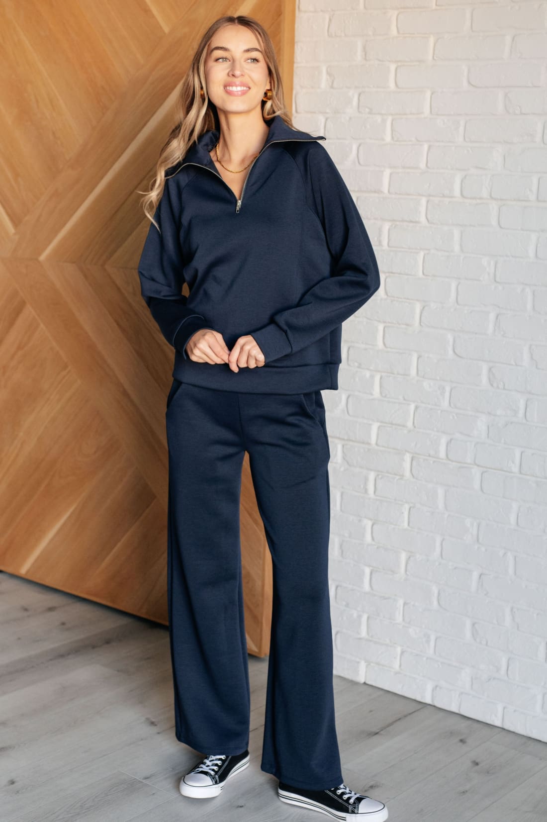 Resort Travel Wide Leg Crop Pant in Navy | Pants