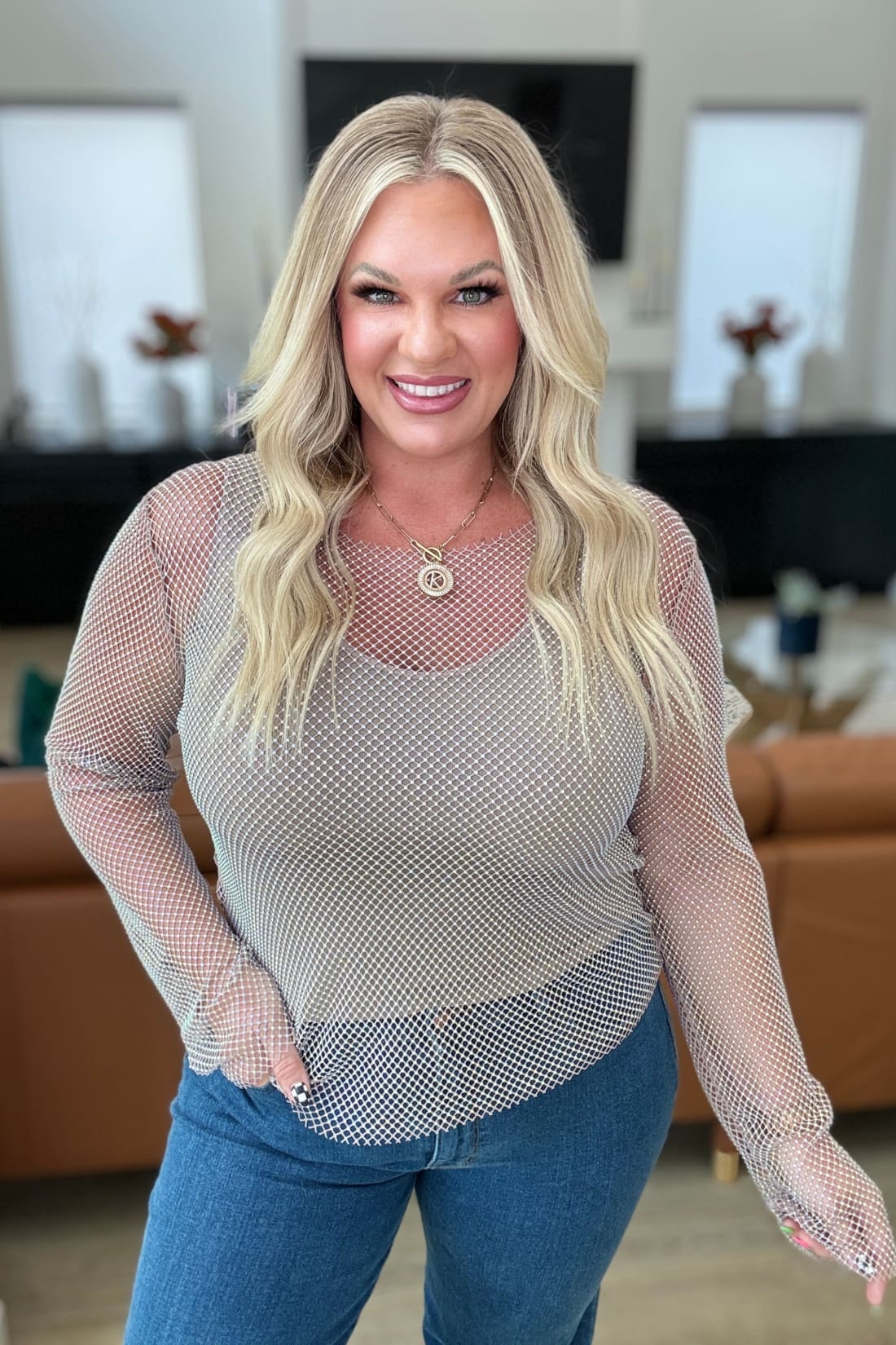 Gold + White Sparkly Top for Layering | Glitter Rhinestone Party Top