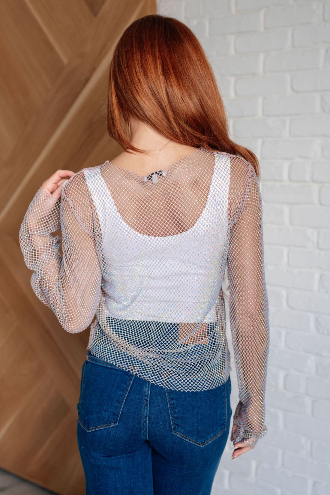 Rhinestone Mesh Top | Blouses & Shirts