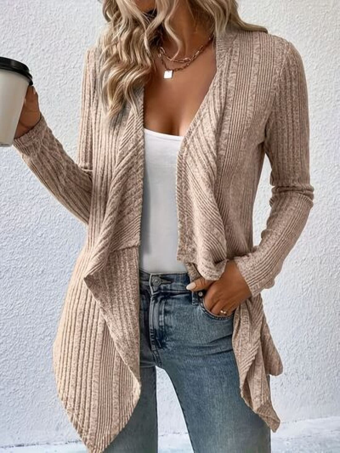 Ribbed Waterfall Cardigan | Sweaters & Cardigans