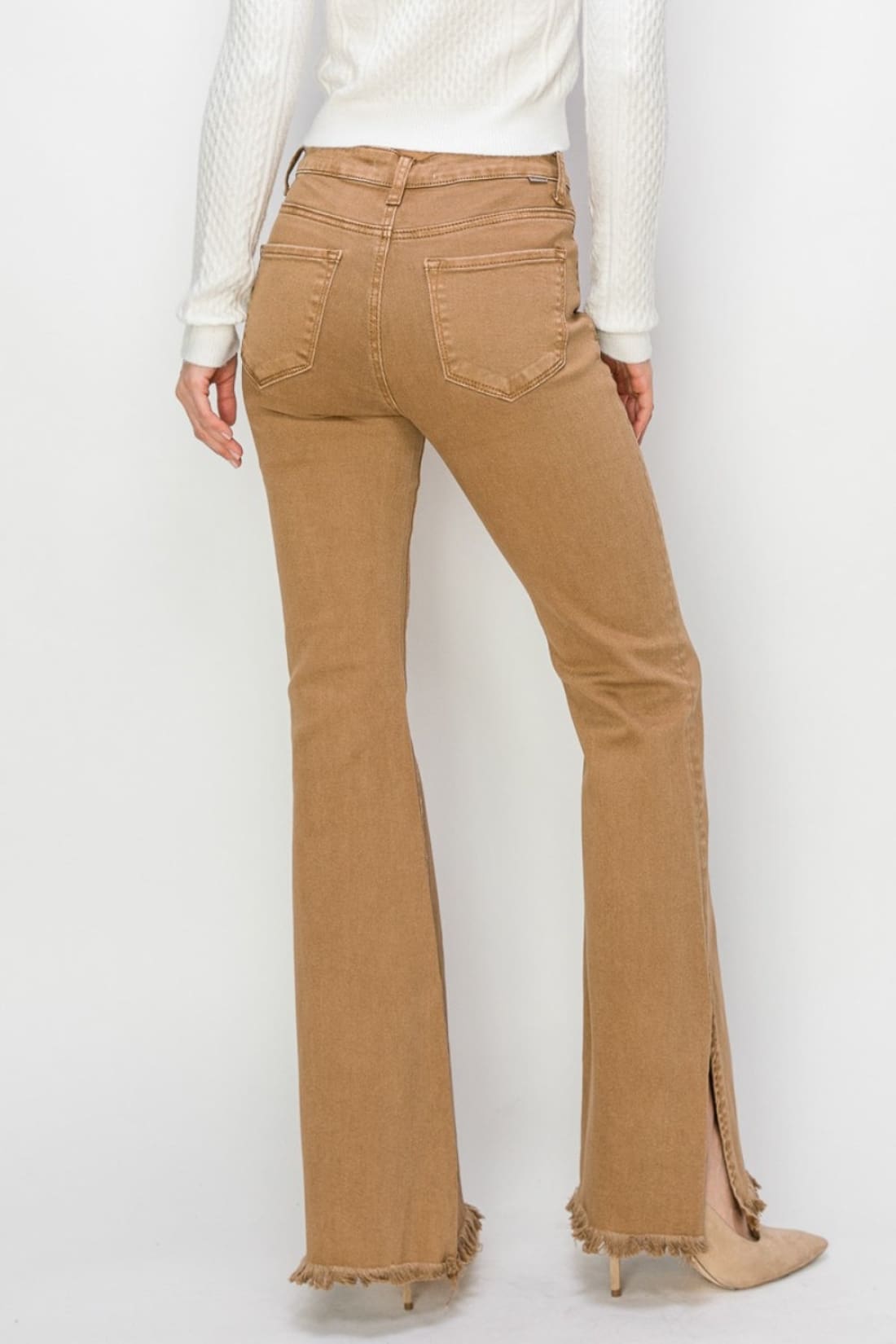 RISEN Bailey Full Size High Waist Side Slit Flare Jeans | Womens jeans