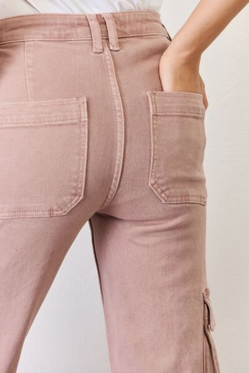 RISEN Full Size High Rise Cargo Wide Leg Jeans | Women’s Jeans