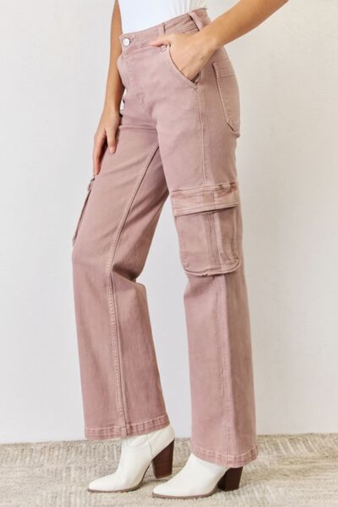 RISEN Full Size High Rise Cargo Wide Leg Jeans | Women’s Jeans