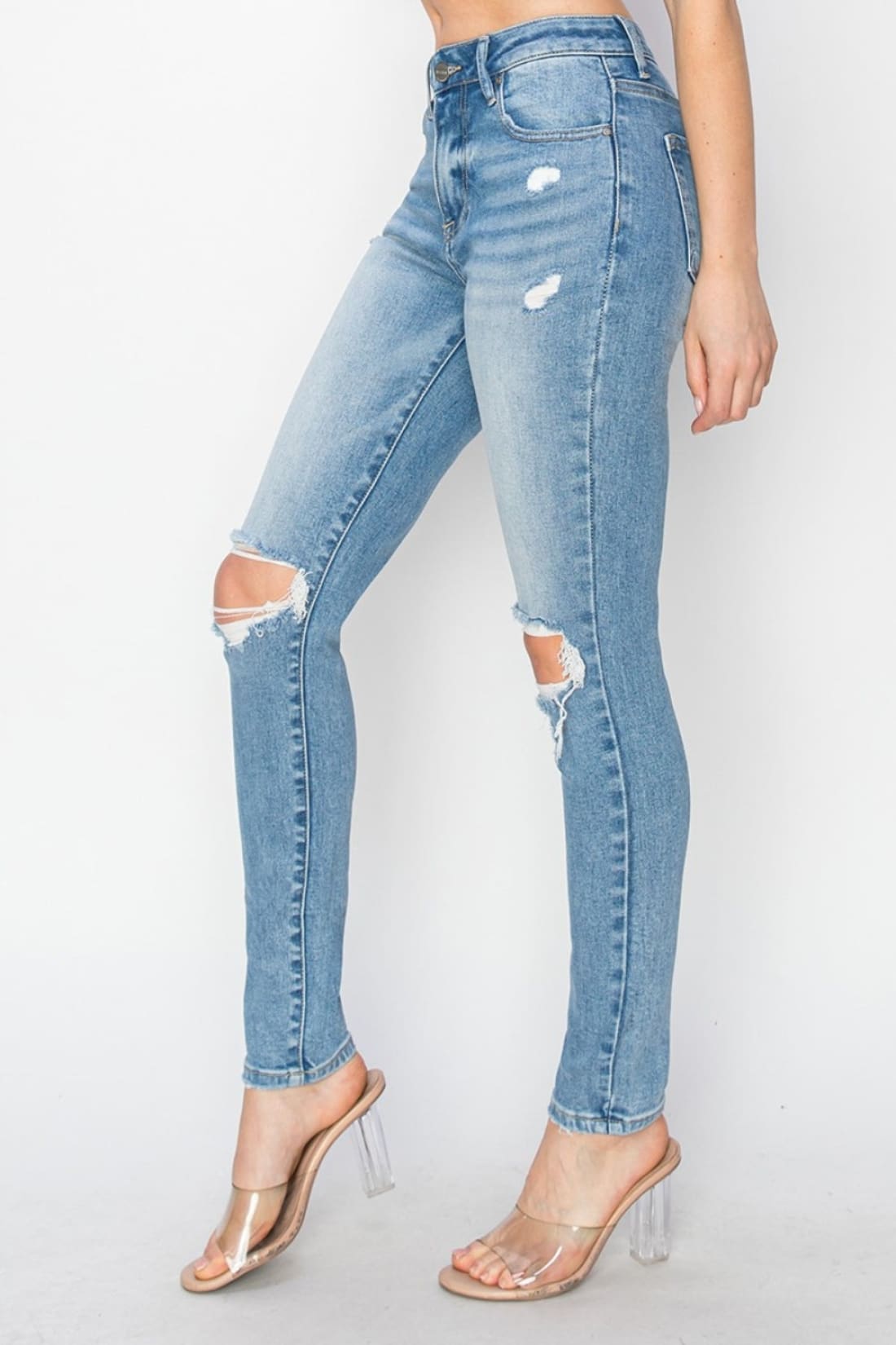 Risen Full Size High Rise Knee Distressed Skinny Jeans | Women’s Jeans