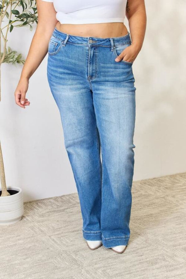 RISEN Full Size High Waist Straight Jeans | Women’s