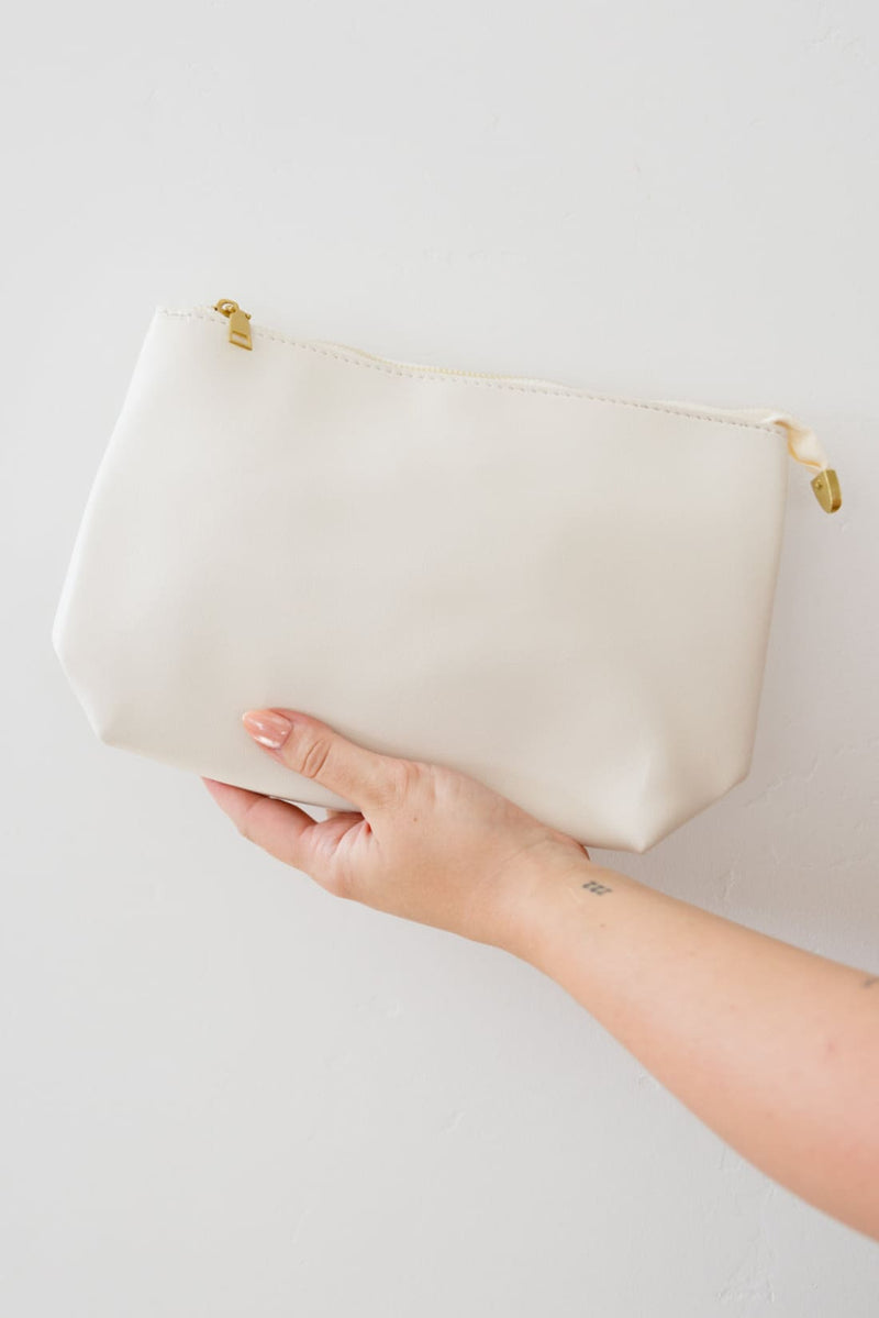 Road Less Traveled Handbag with Zipper Pouch in Cream