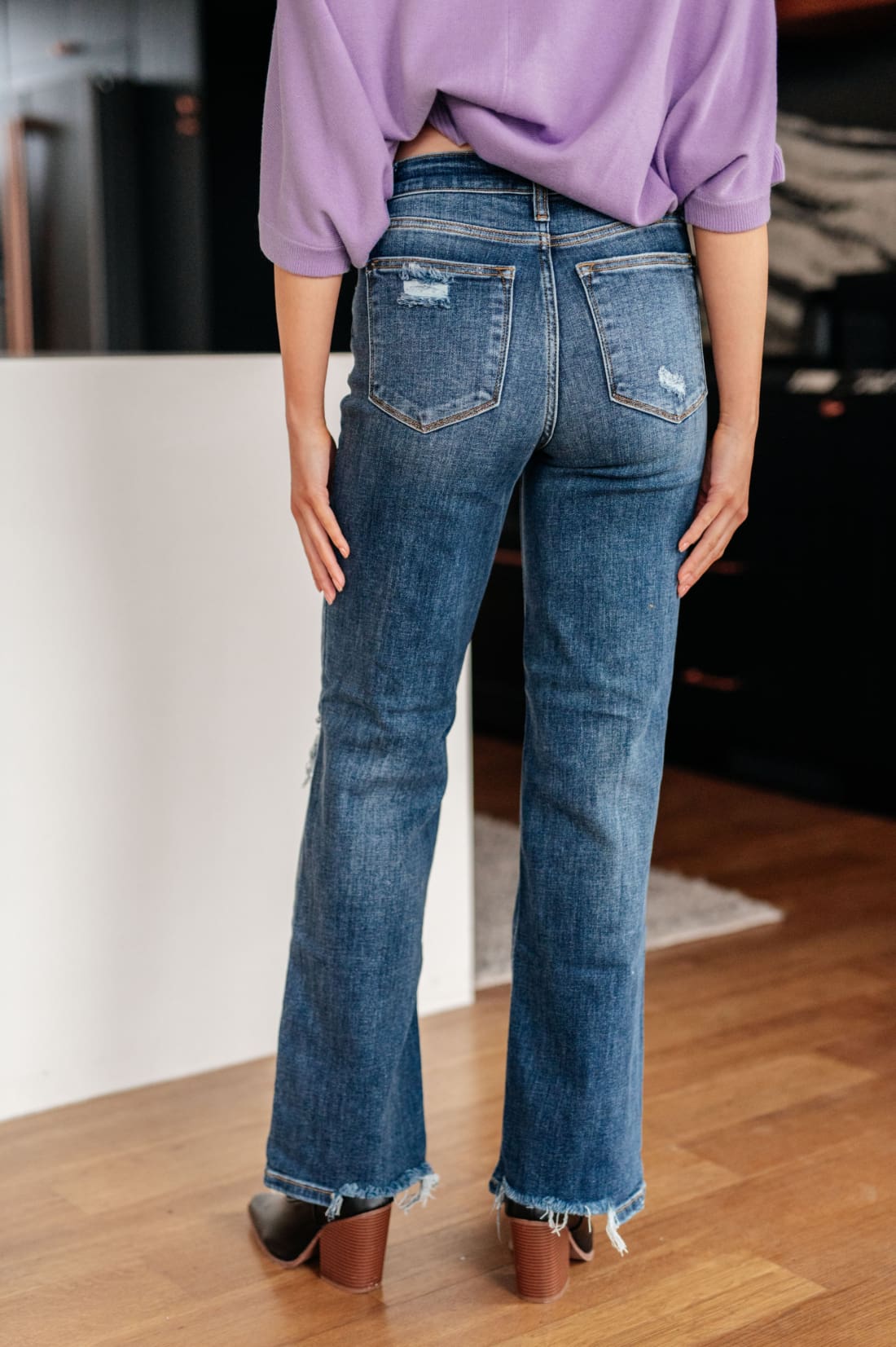 Rose High Rise 90’s Straight Jeans in Dark Wash | Denim