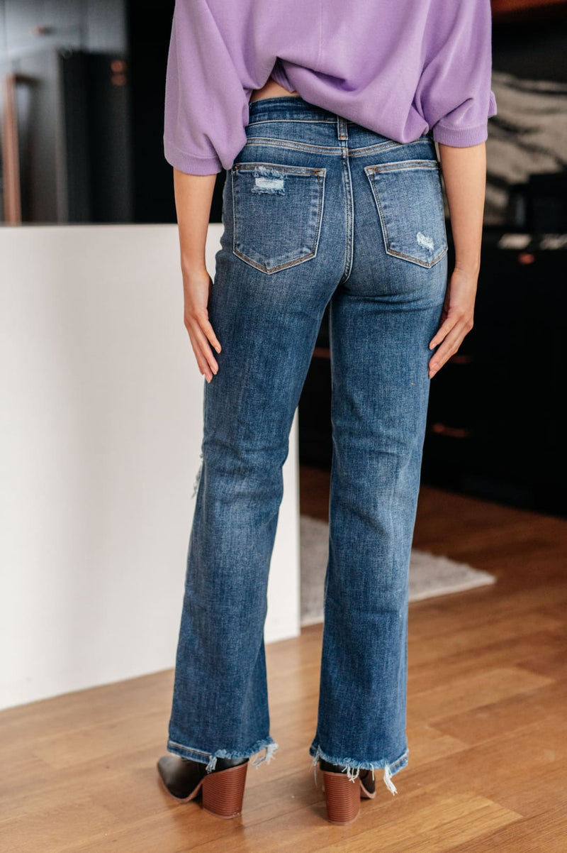 Rose High Rise 90’s Straight Jeans in Dark Wash