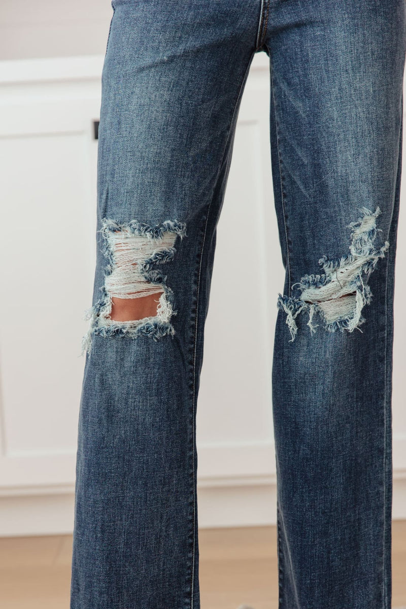 Rose High Rise 90’s Straight Jeans in Dark Wash