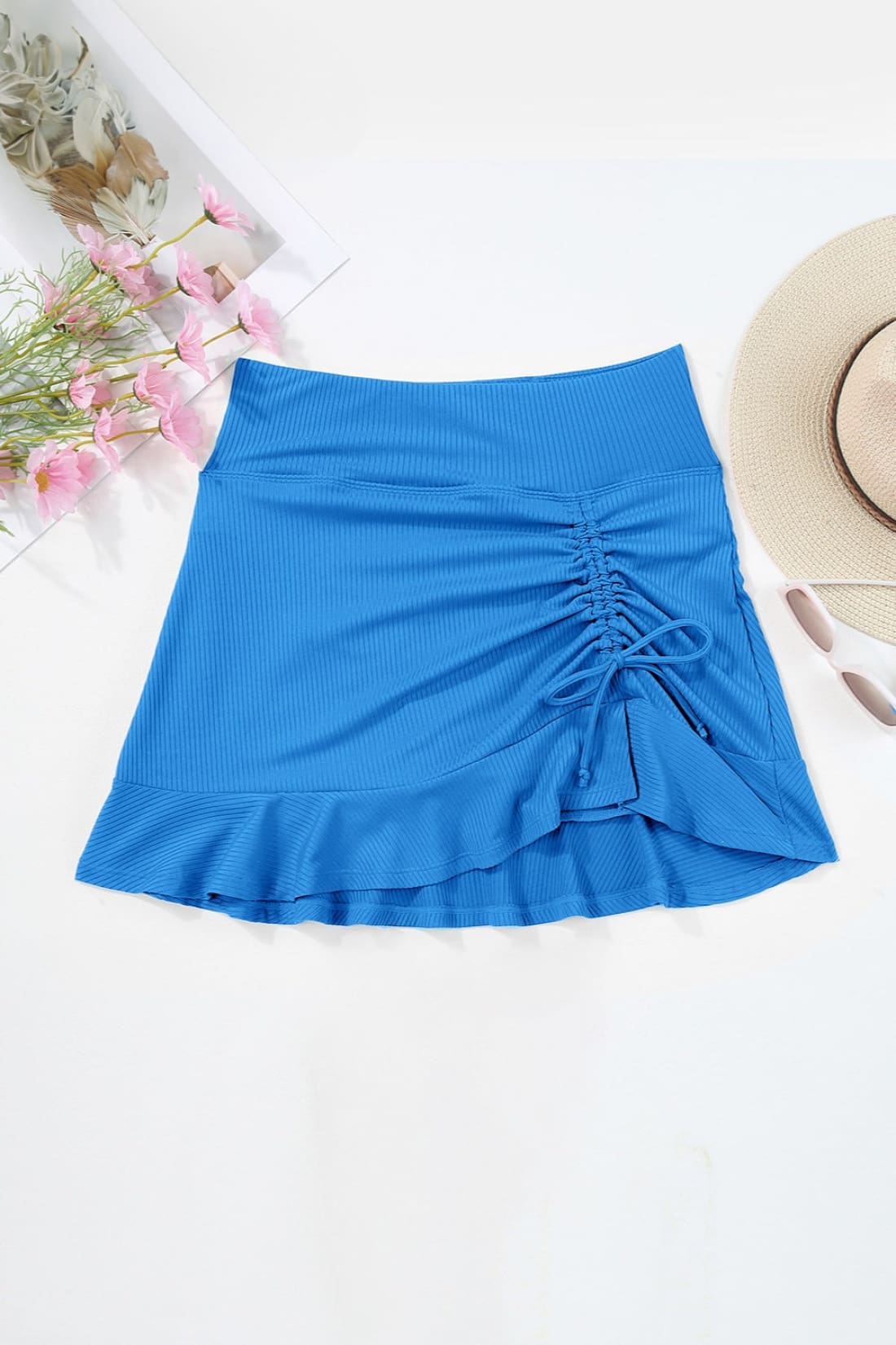 Stylish Slimming Ruched Elastic Waist Swimwear Skirt