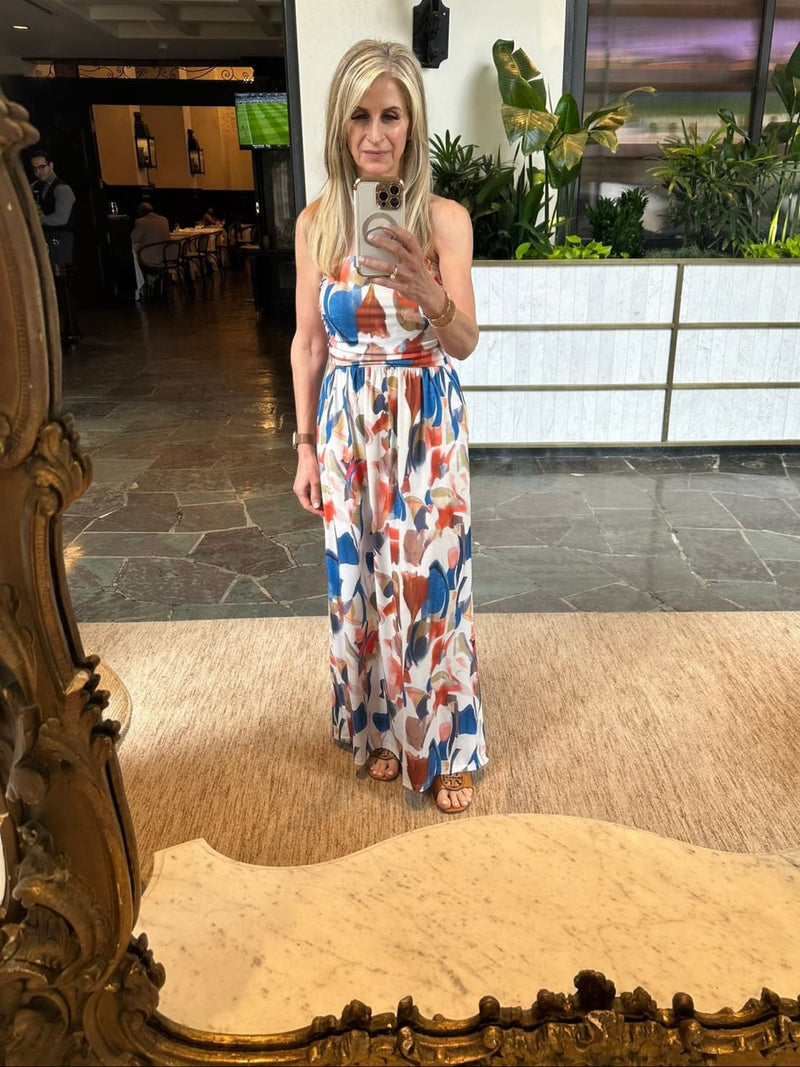 Ruched Strapless Maxi Dress