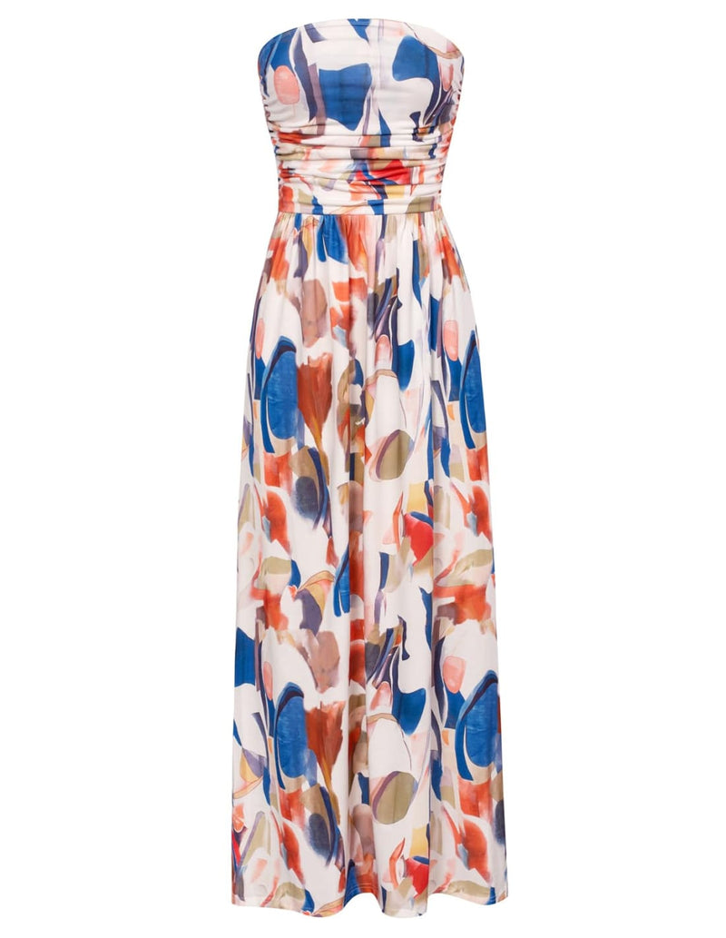 Ruched Strapless Maxi Dress