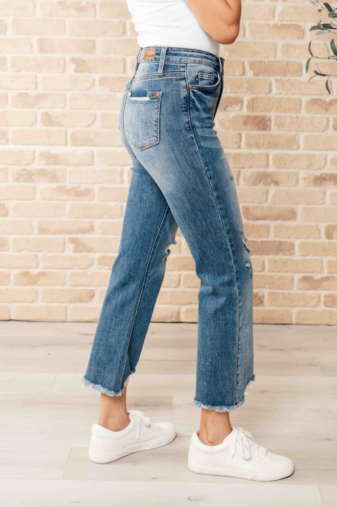 Sammy High Waist Distressed Crop Straight Leg Jeans | Womens