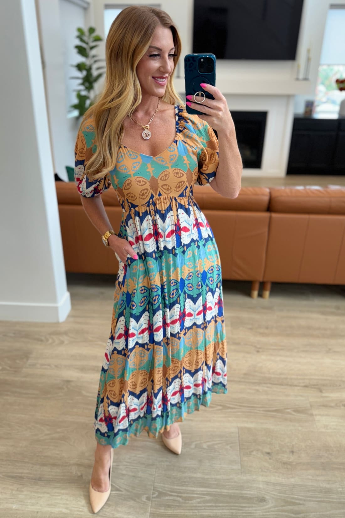 Shaping Reality V-Neck Balloon Sleeve Dress | Maxi Dresses