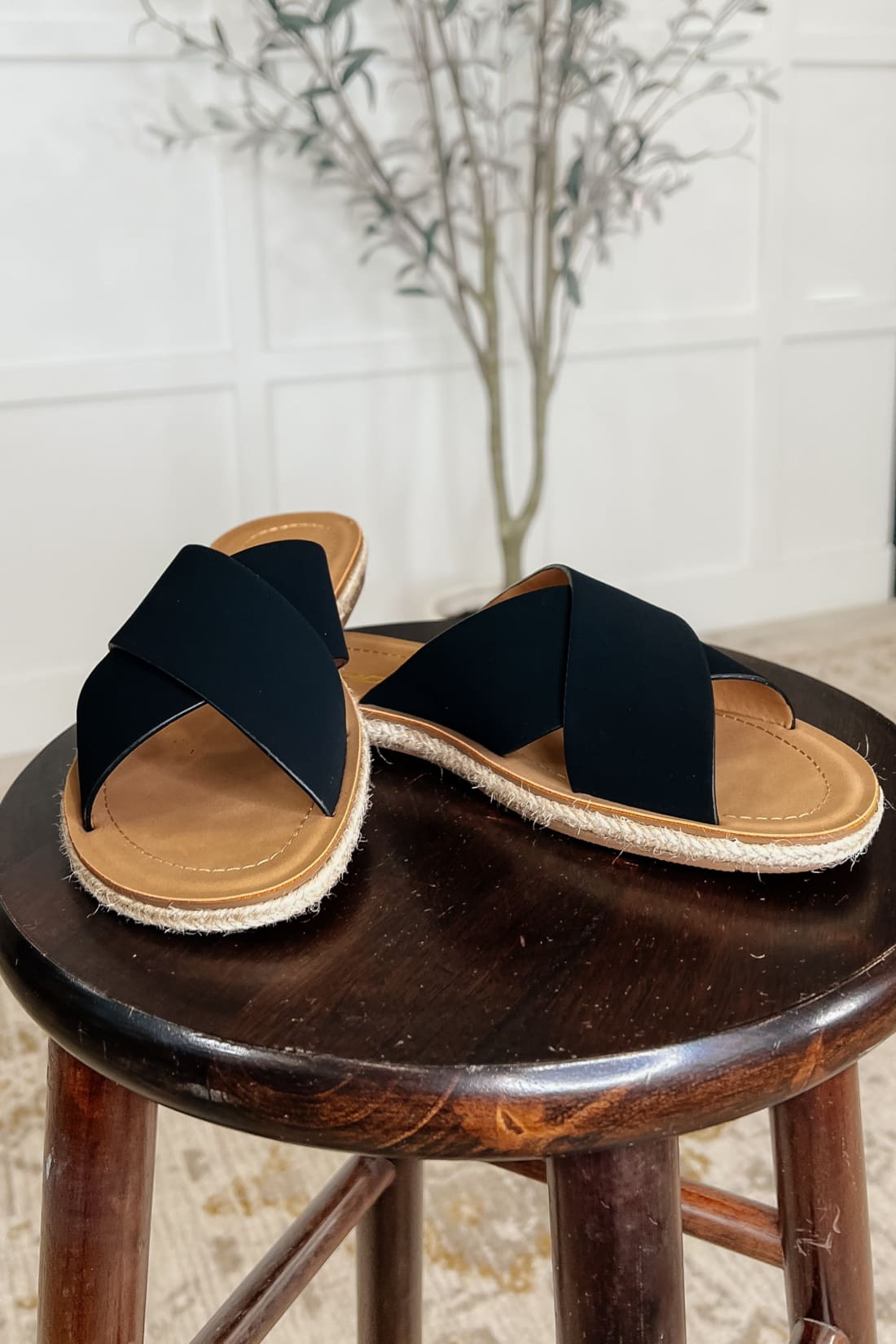 Shore Thing Slip on Sandals in Prism Black