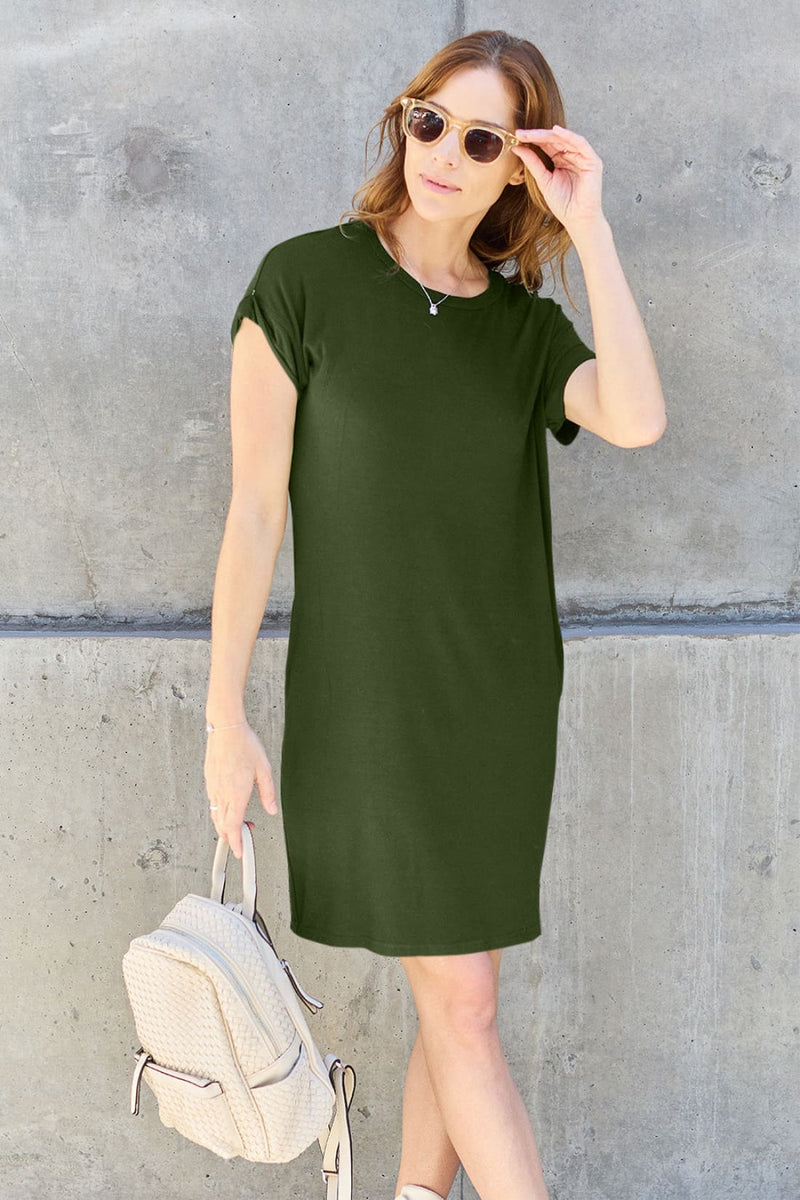 Short Sleeve Mini Dress with Pockets