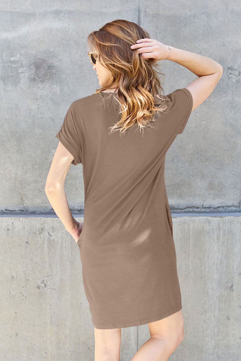 Short Sleeve Mini Dress with Pockets