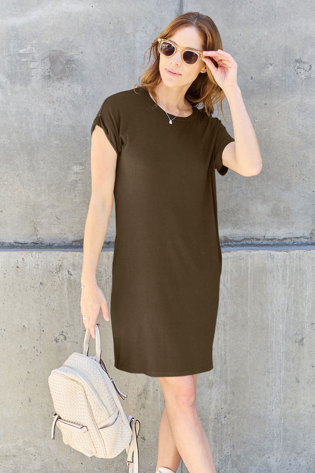 Short Sleeve Mini Dress with Pockets