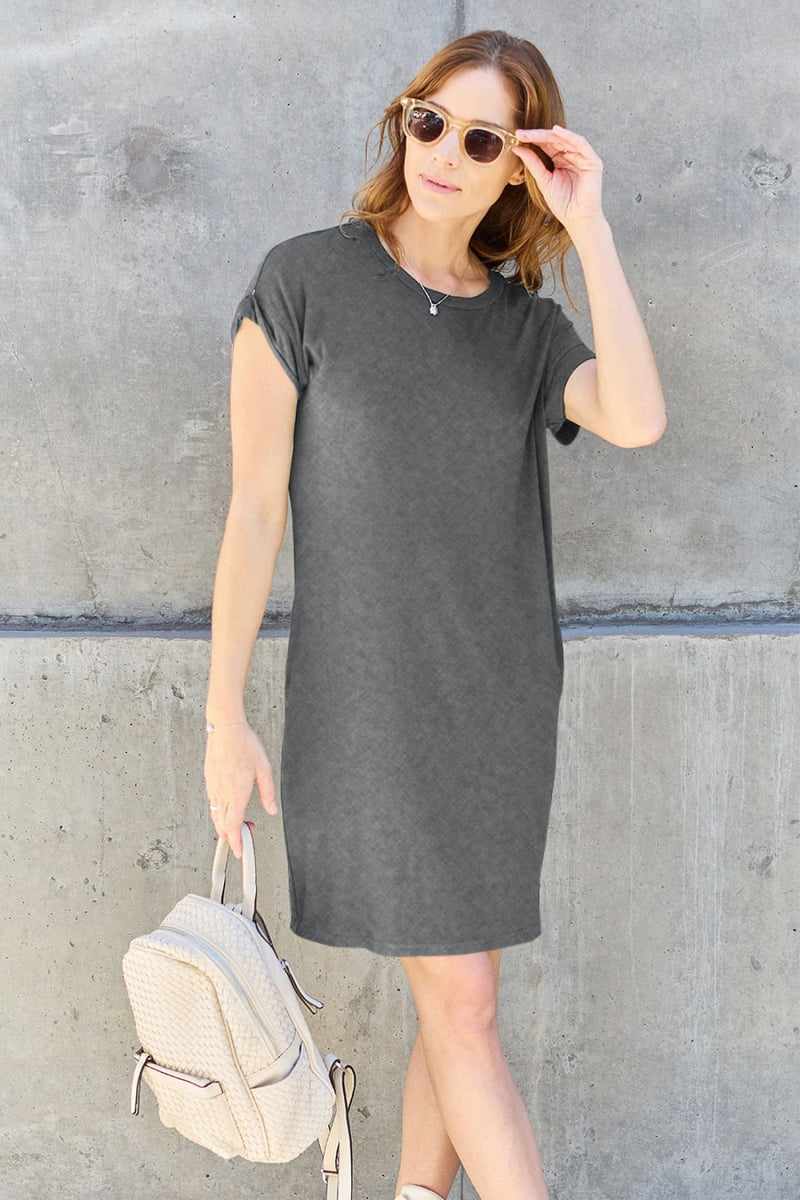 Short Sleeve Mini Dress with Pockets