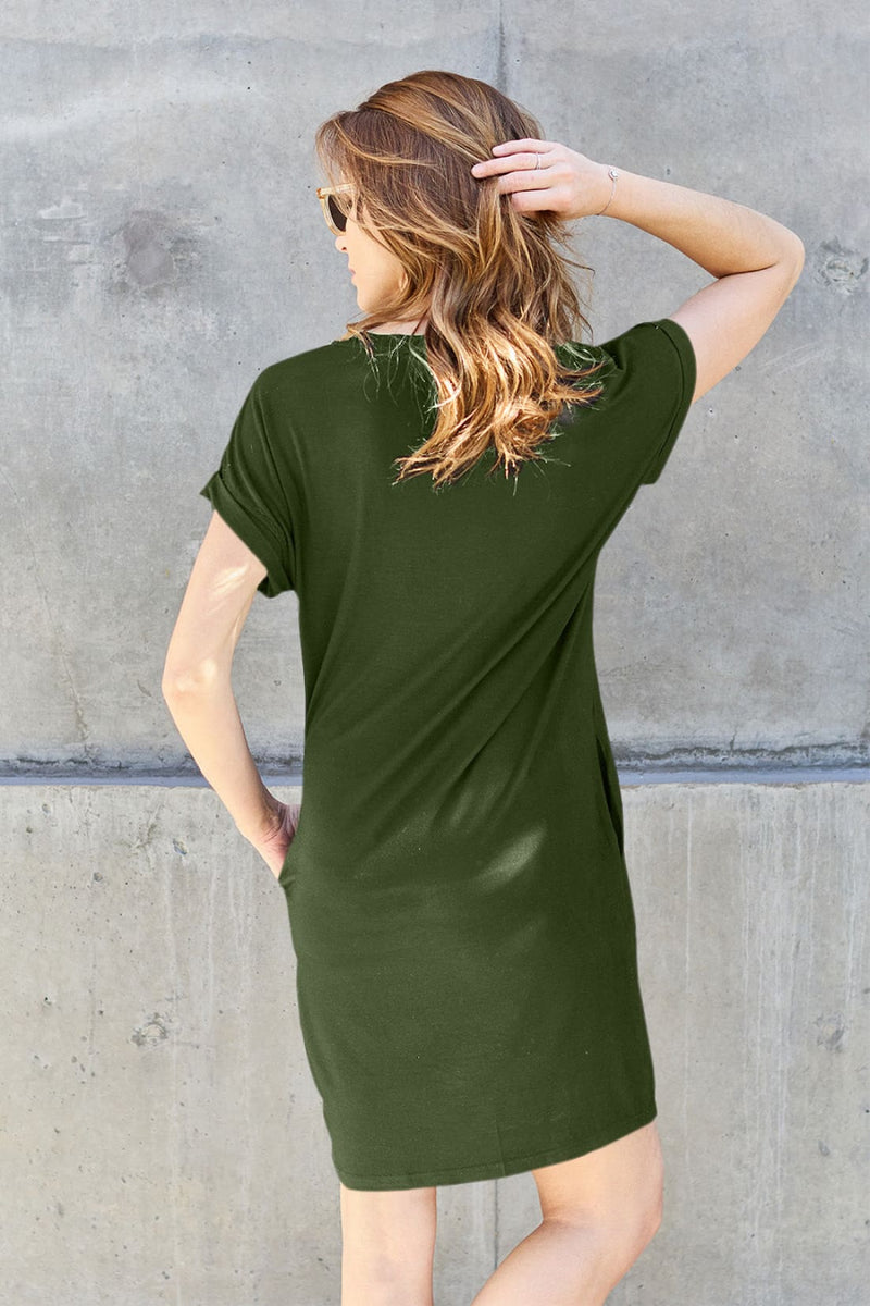 Short Sleeve Mini Dress with Pockets