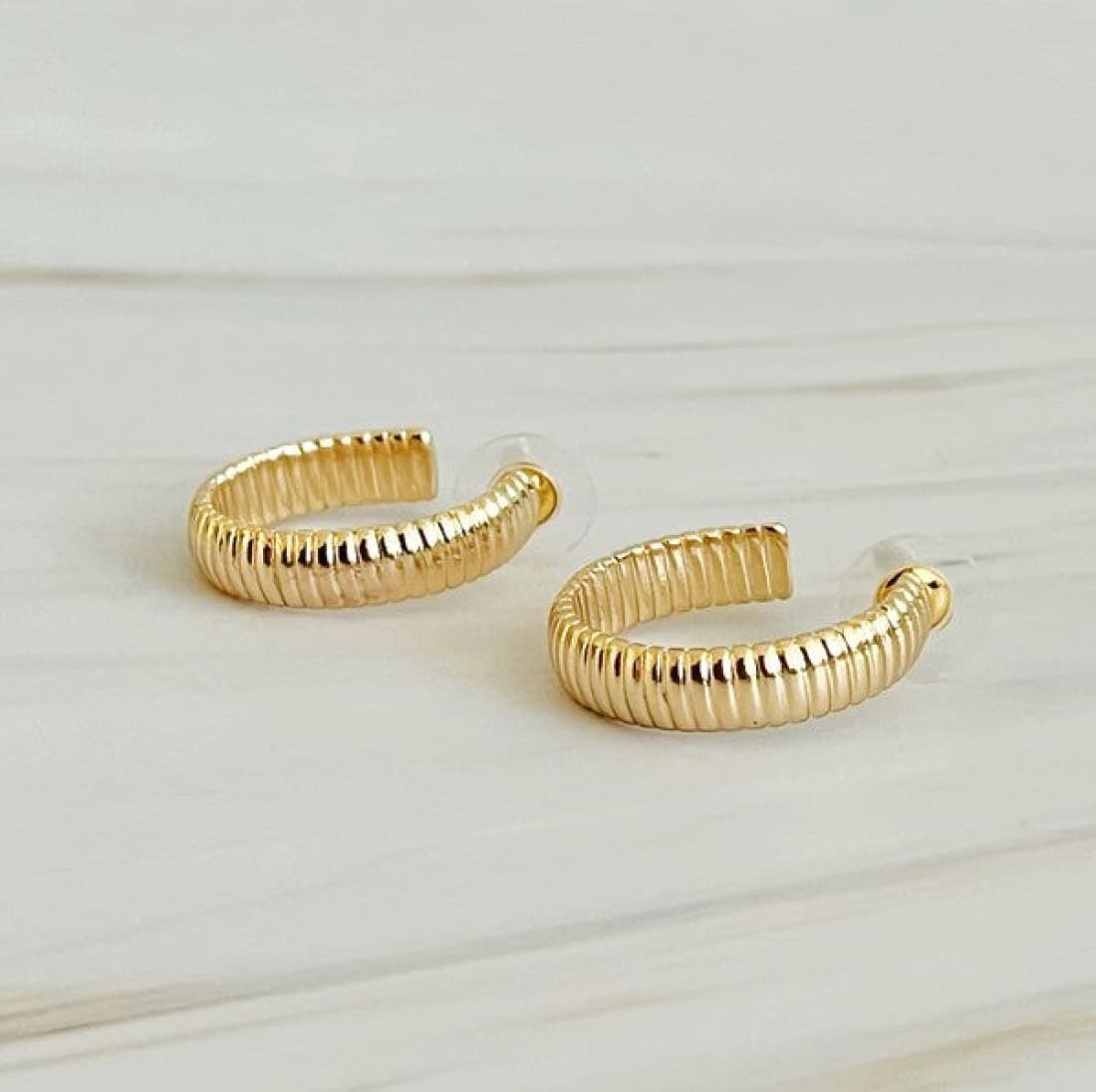 Small Lux Cabled Golden Hoop Earrings | Earrings