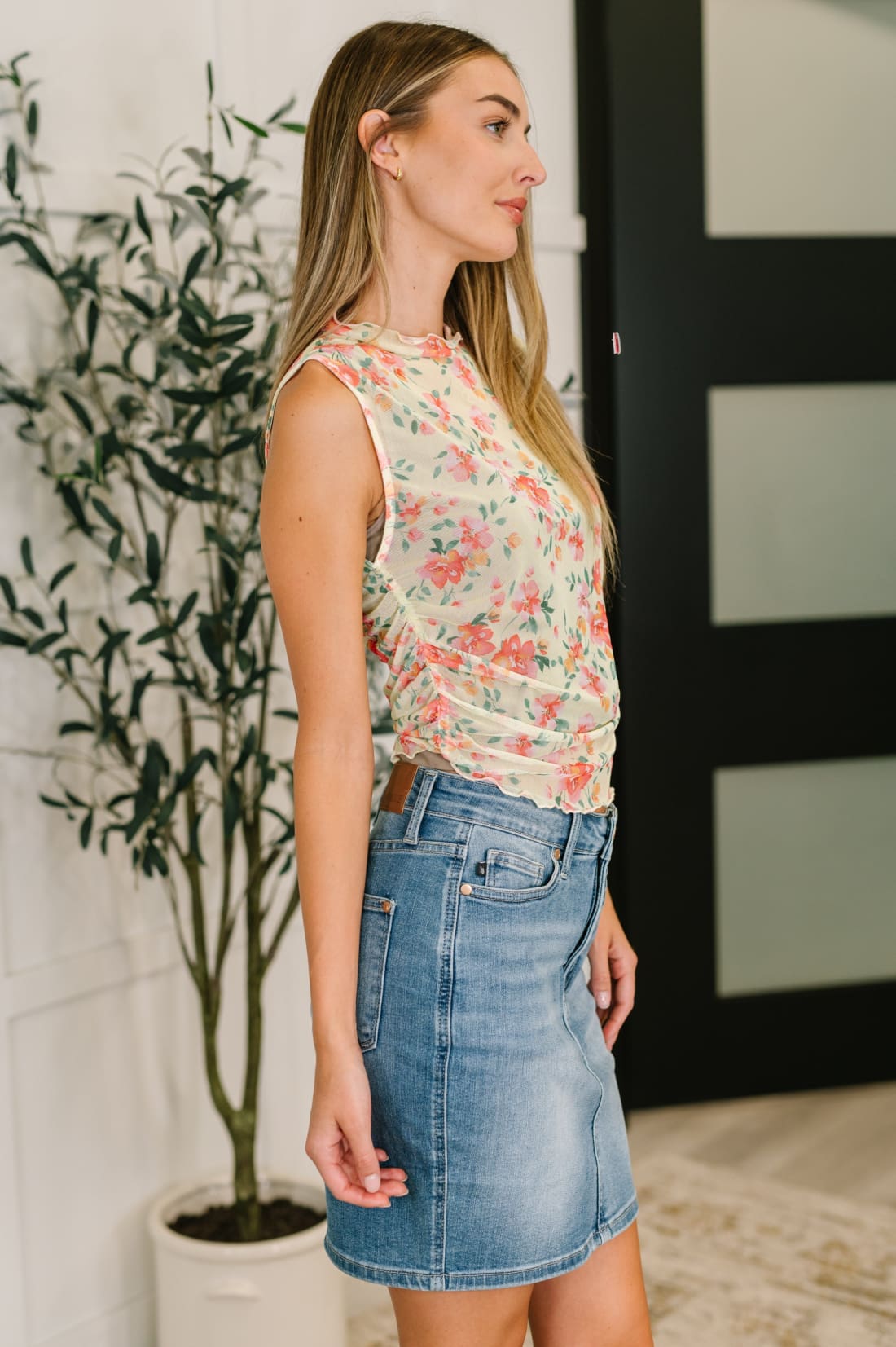 Sassy Sheer Layering Top in Chartreuse