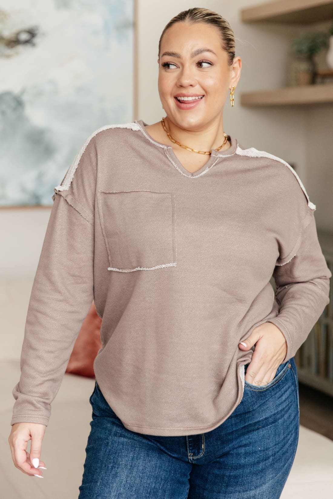 Spring In My Step V-Neck Pullover | Long Sleeve Tops