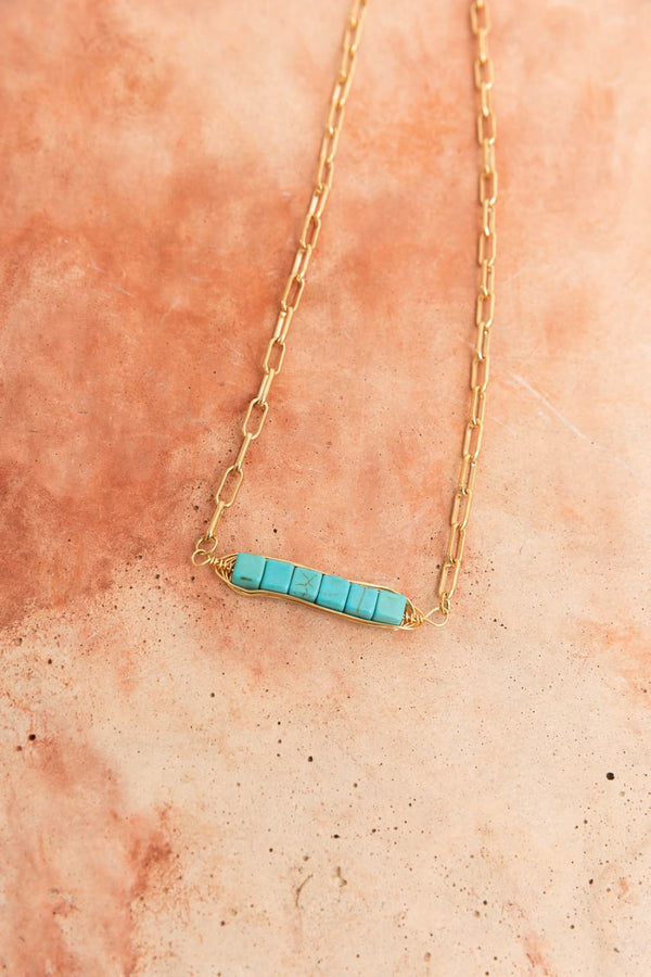 Stacked Turquoise Gold Chain Necklace | Necklace