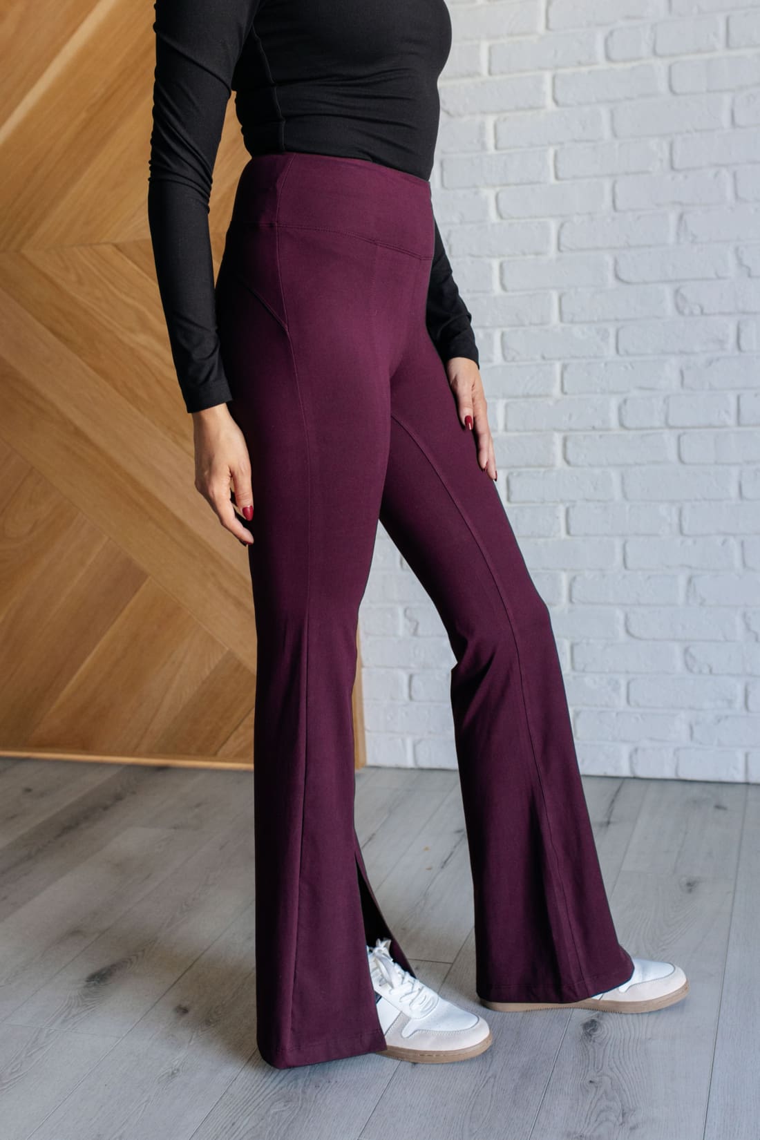 Stamina Stride Flare Leggings in Cassis | leggings