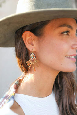 Suede Fringe Beaded Earrings | Jewelry