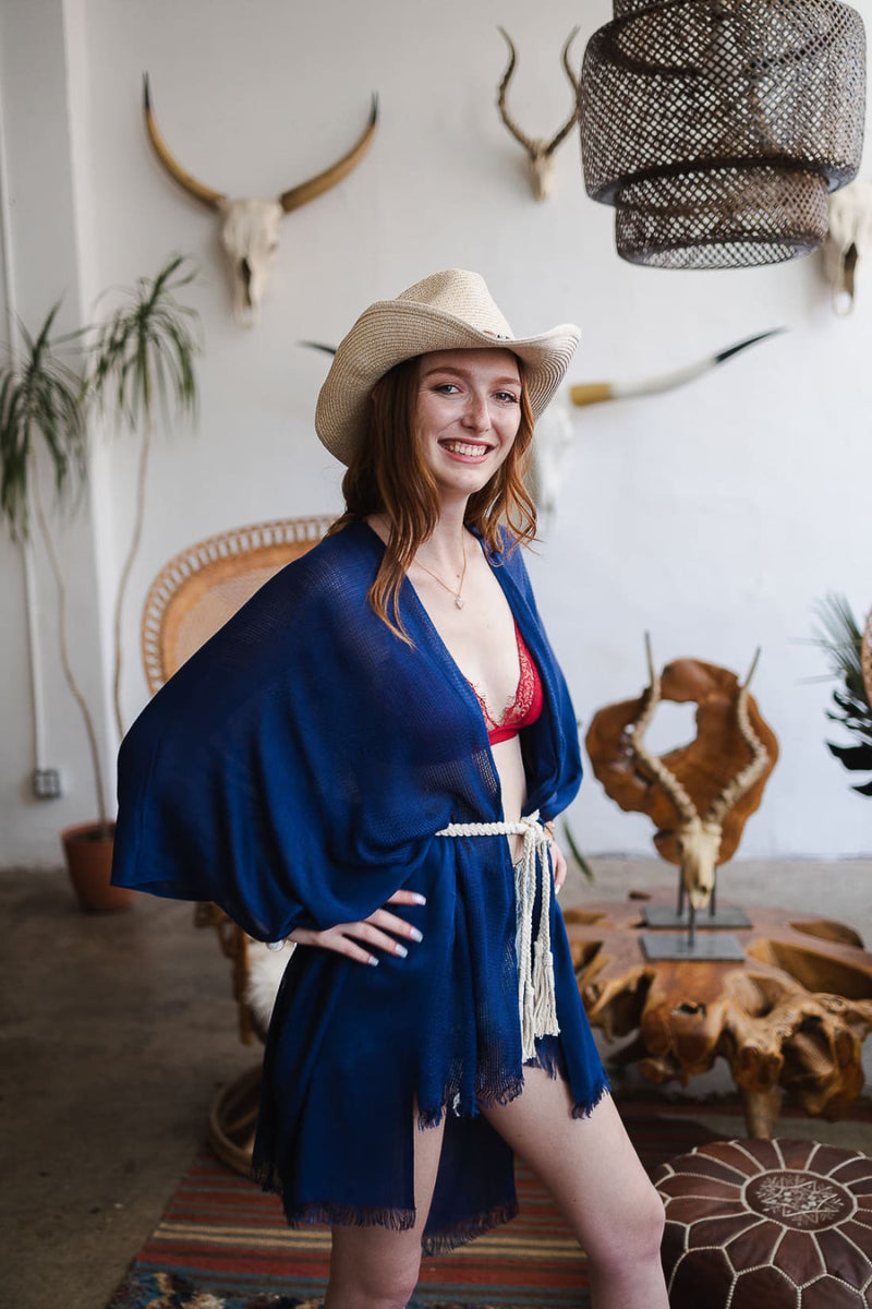 Summer Frayed Trim Kimono | Ponchos