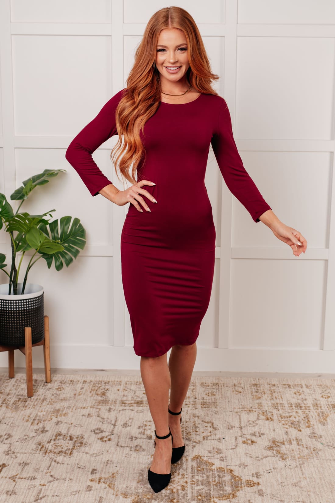 Sure To Fall In Love Bodycon Dress | Midi Dresses