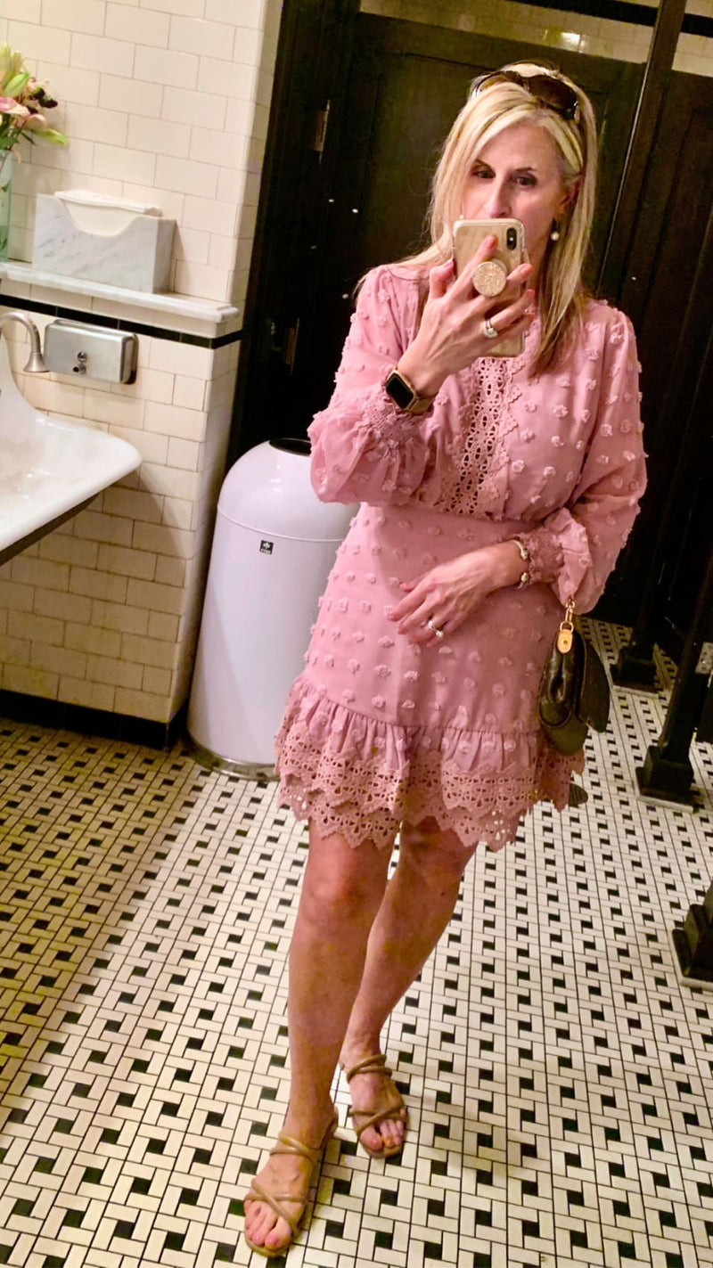 Swiss Dot Chiffon Dress