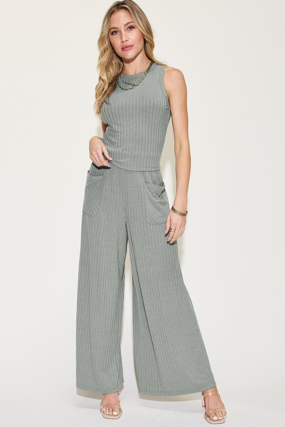 Tank and Wide Leg Pants Set