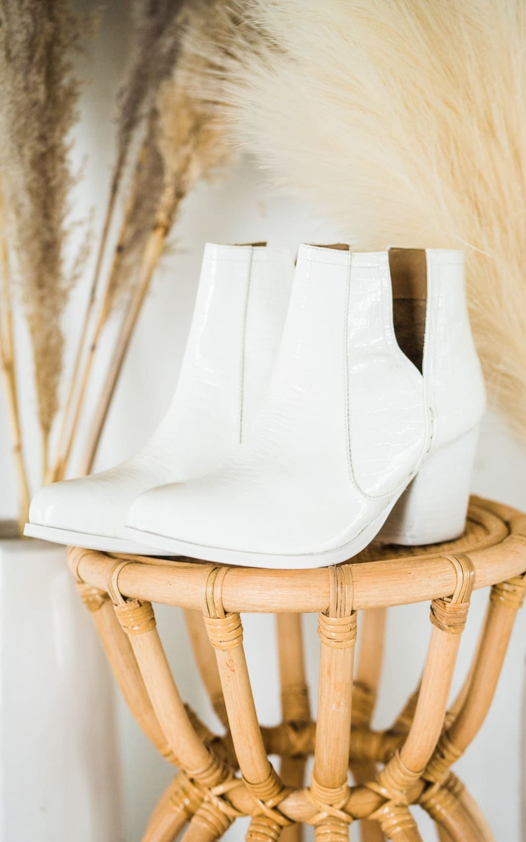 Tarim Bootie in White Croc | boots