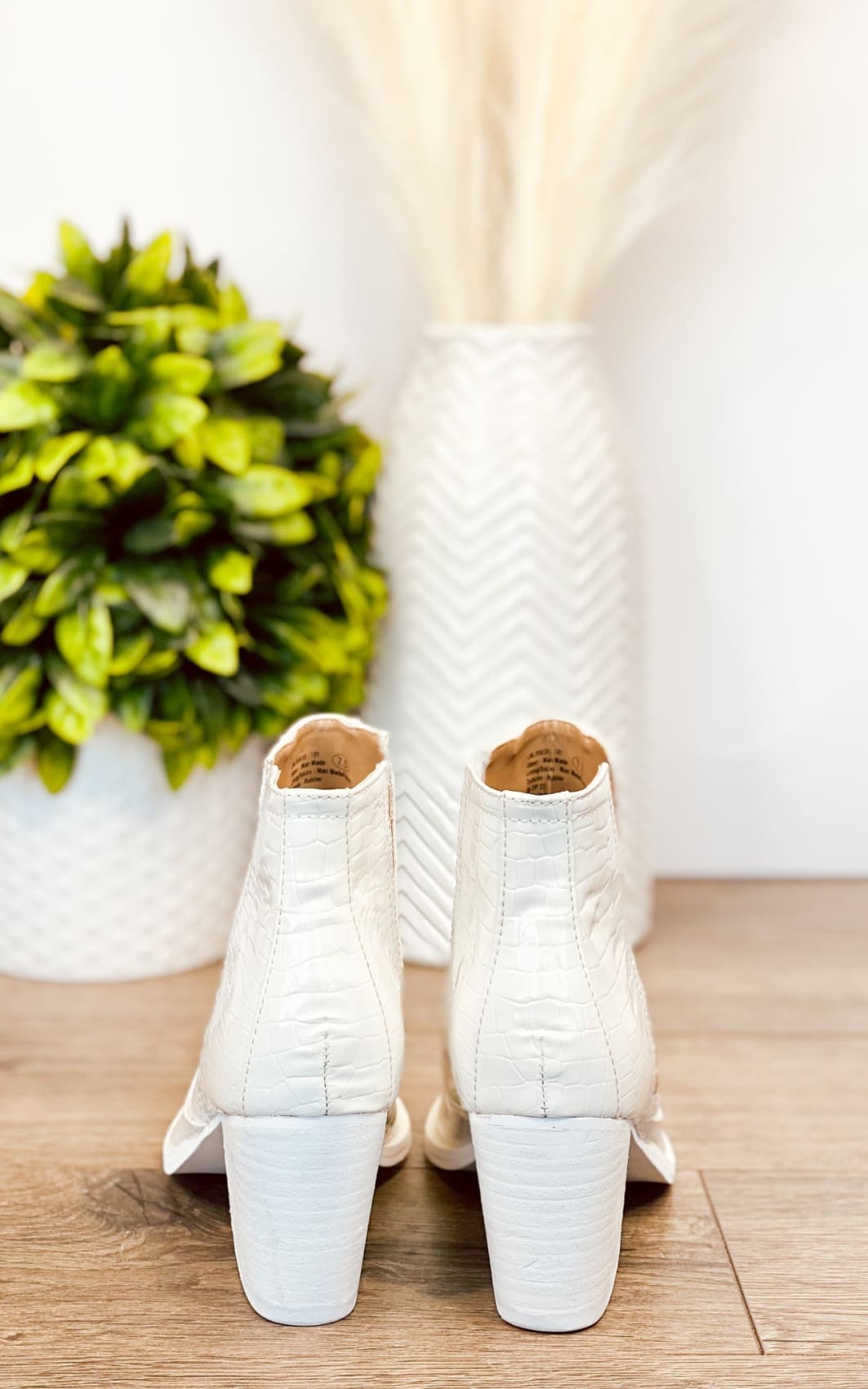 Tarim Bootie in White Croc | boots