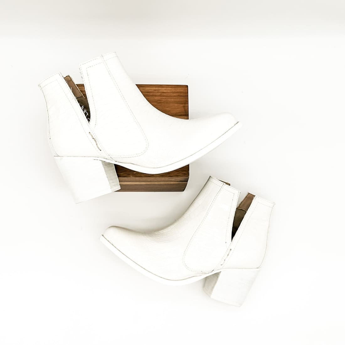 Tarim Bootie in White Croc | boots