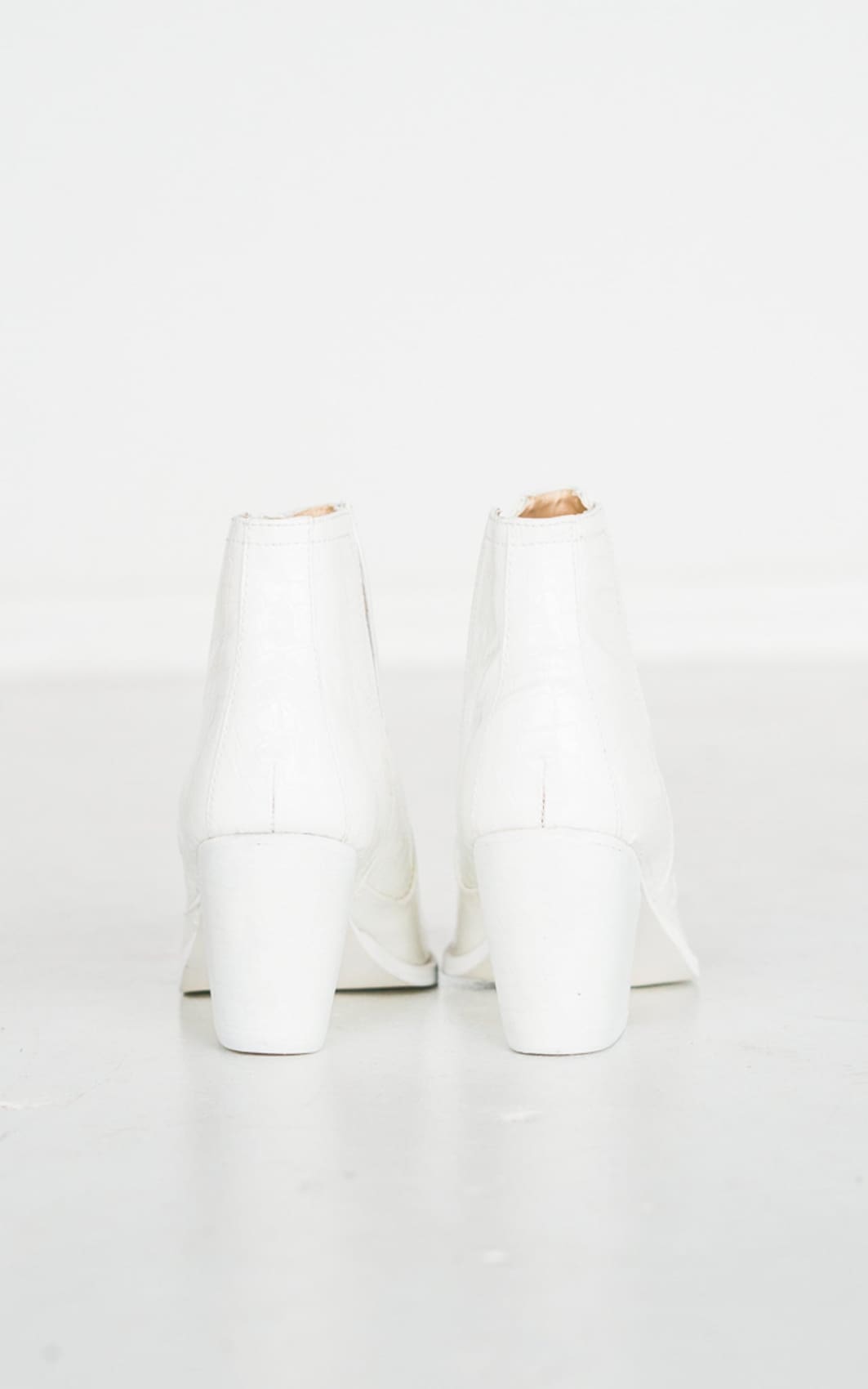 Tarim Bootie in White Croc | boots