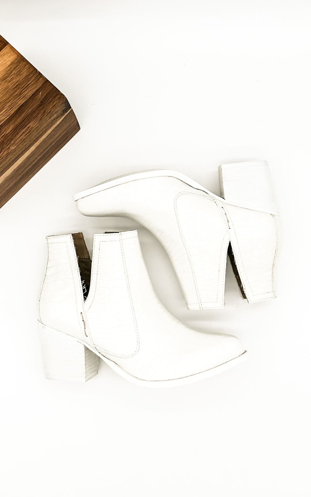 Tarim Bootie in White Croc | boots