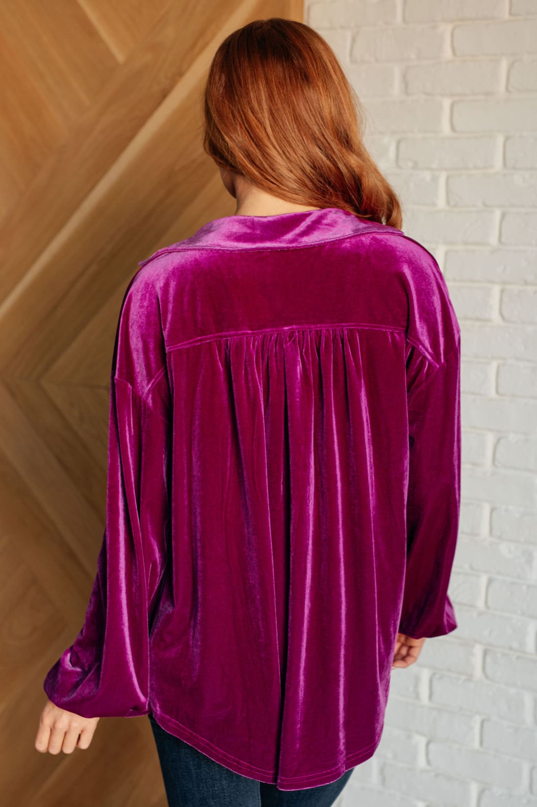 The Best Policy Velvet Balloon Sleeve Top | Tops