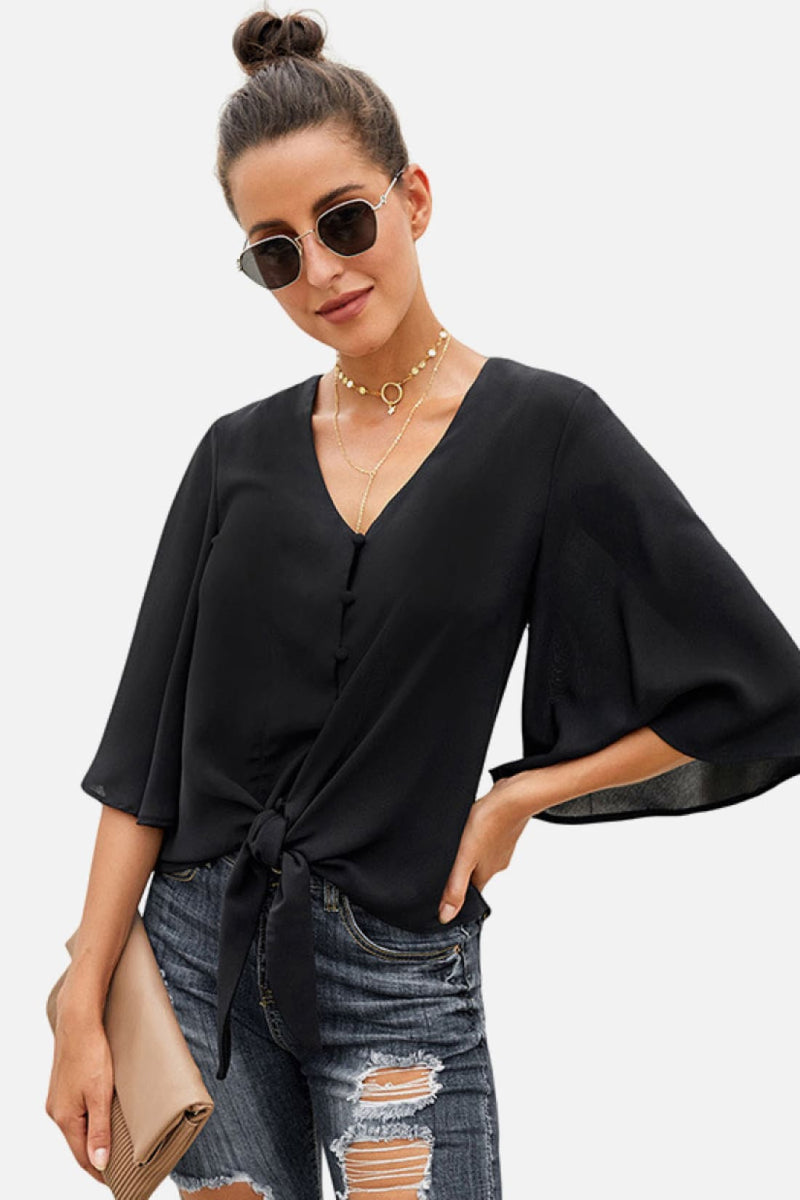 Tie-Front Kimono Top - Several Colors