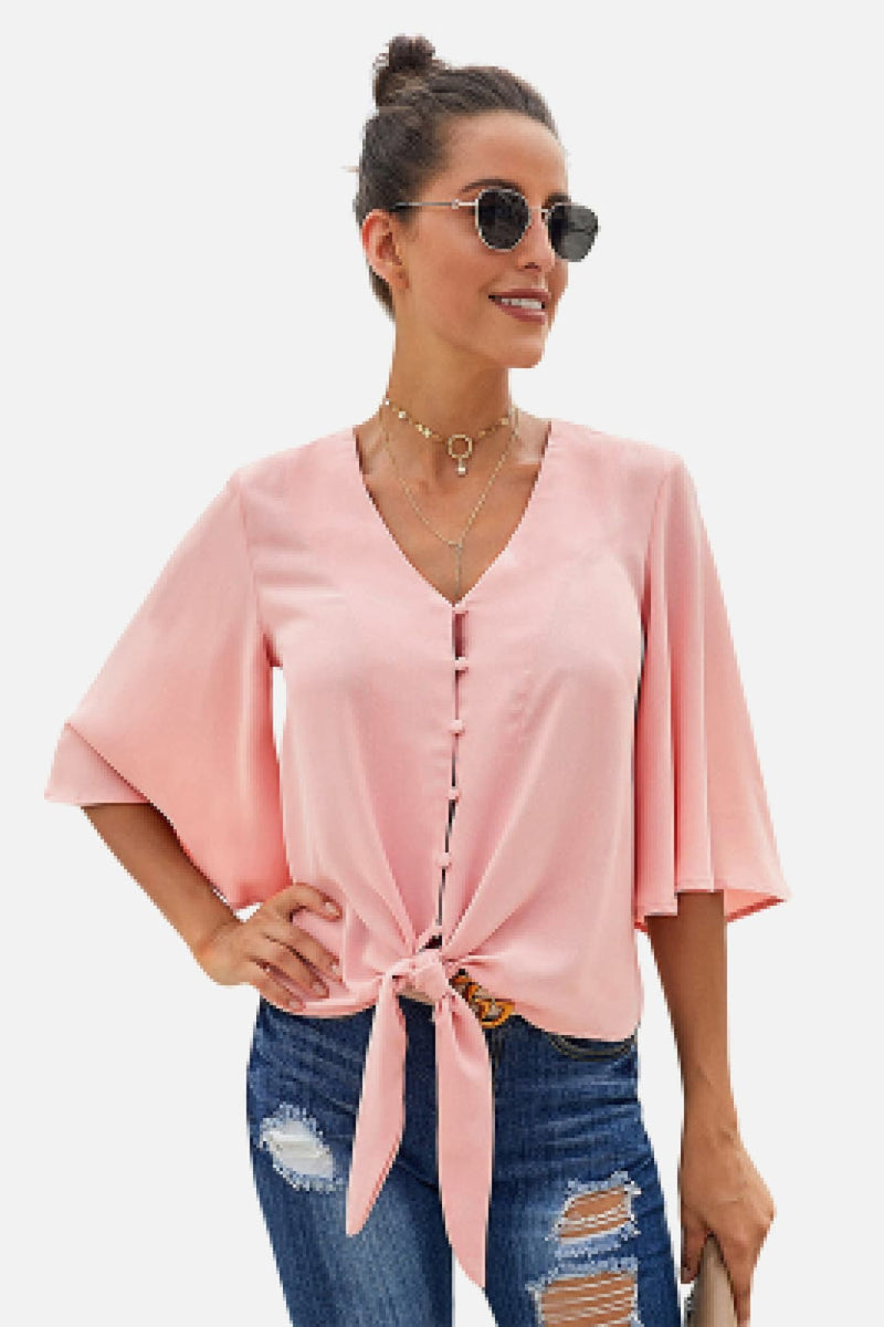 Tie-Front Kimono Top - Several Colors