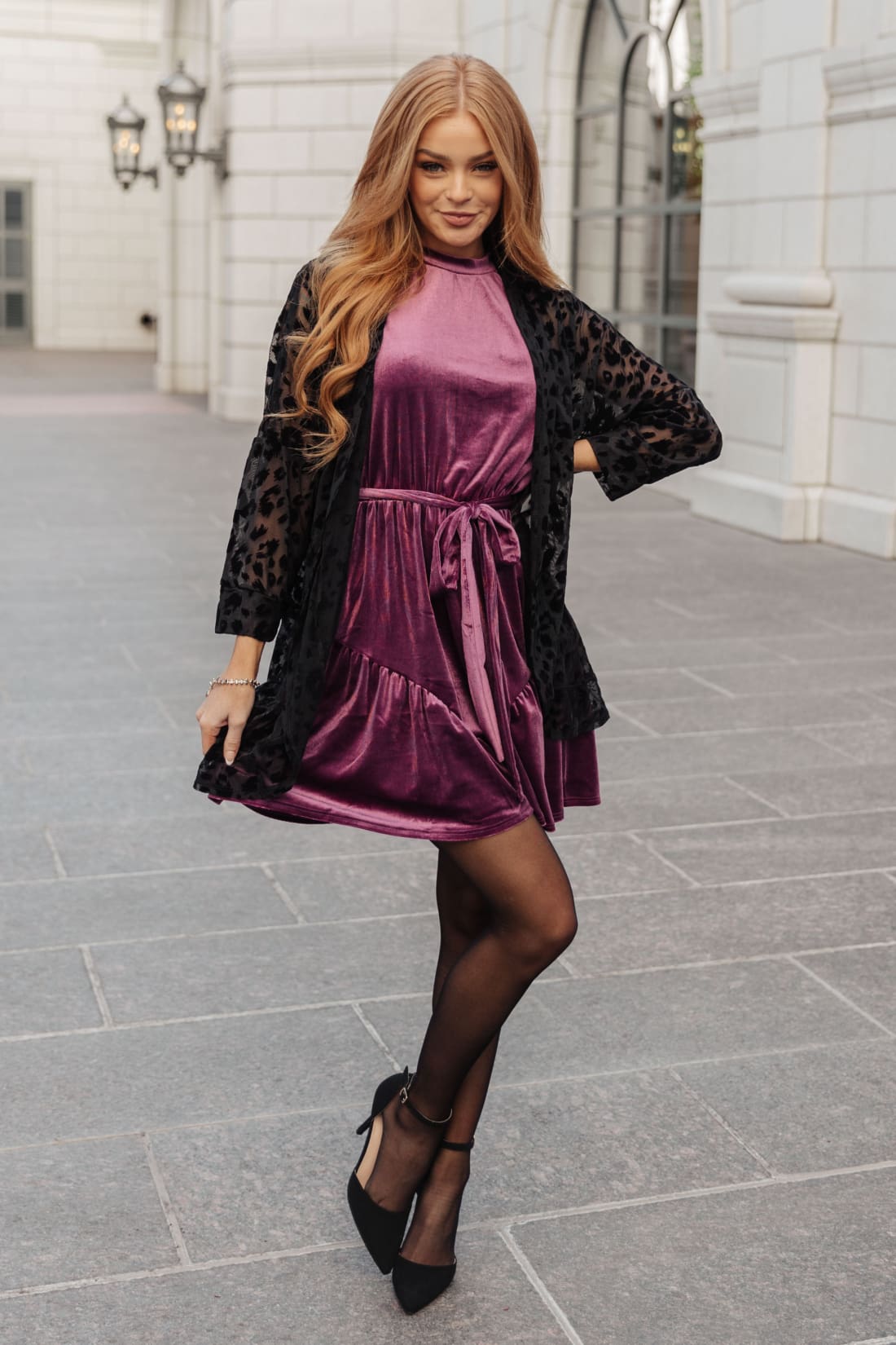 Tied In A Bow Velvet Dress | Mini Dresses