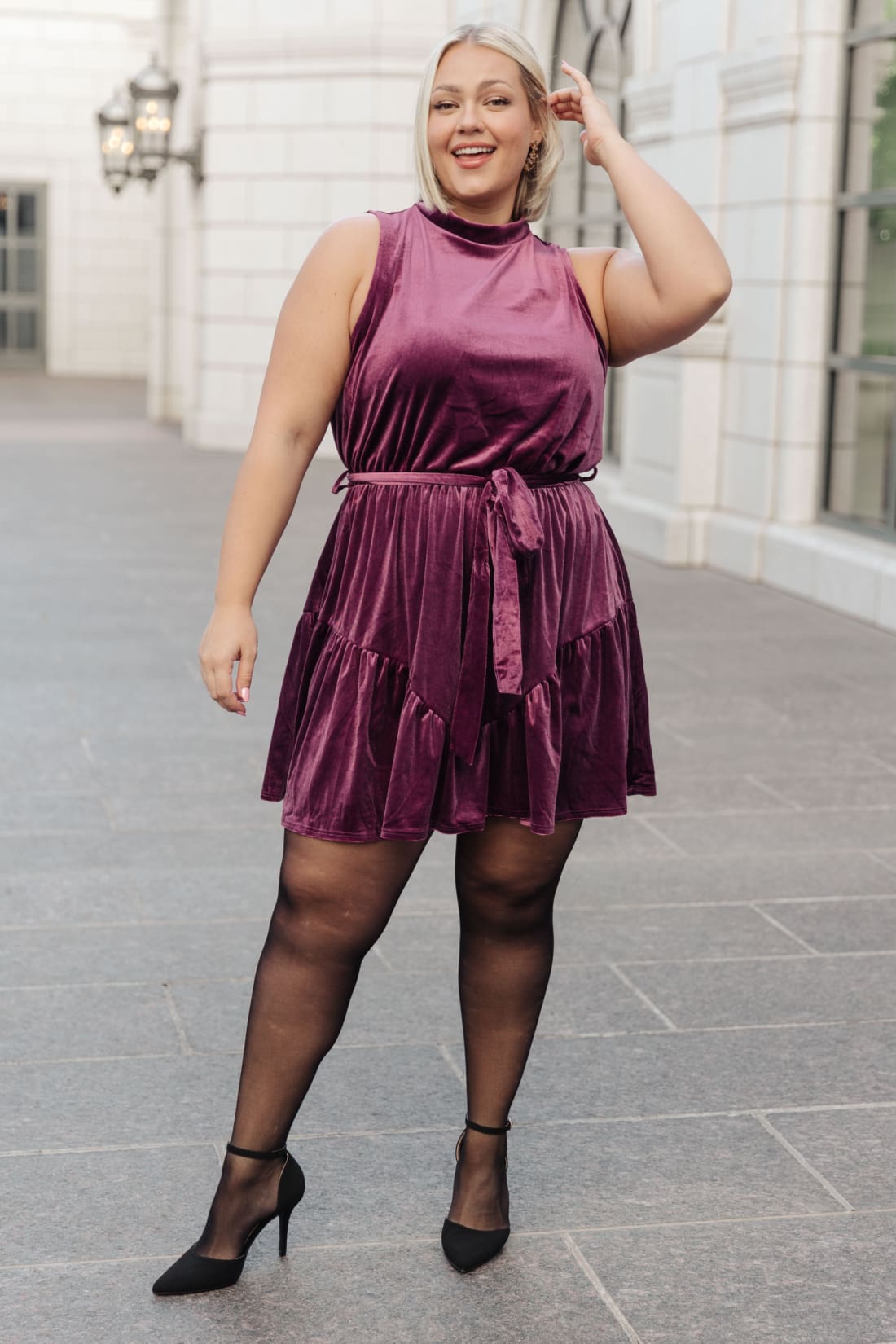 Tied In A Bow Velvet Dress | Mini Dresses