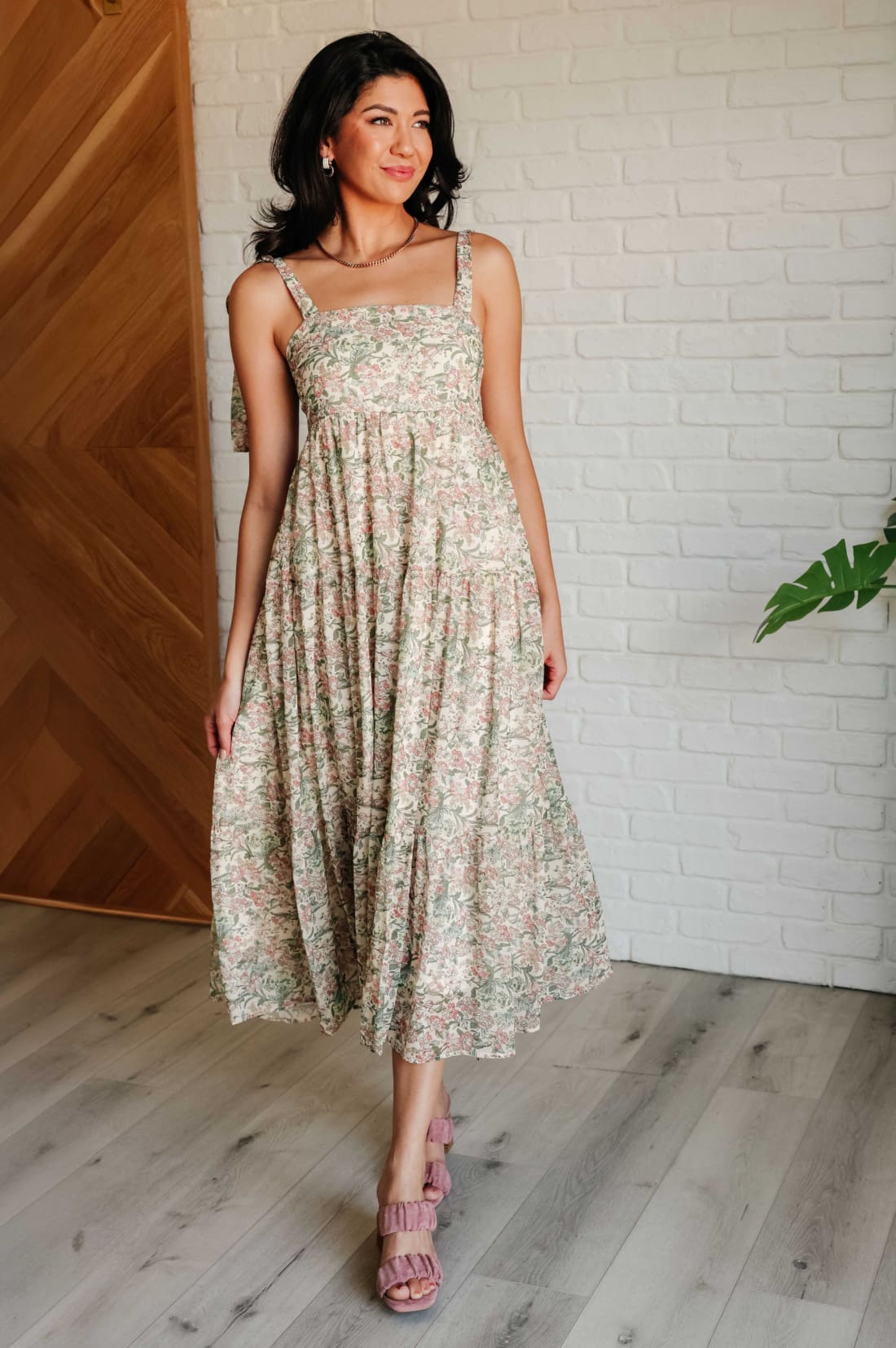 Tiptoe Through the Tulips Square Neck Tiered Dress | Maxi Dresses