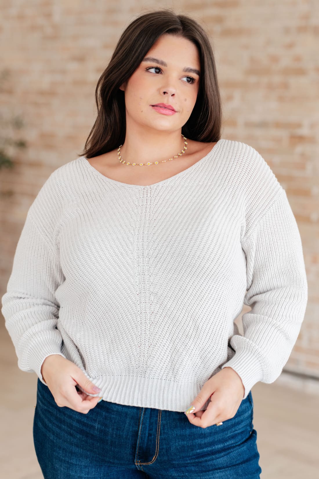 Told You So Ribbed Knit V Neck Sweater | Tops