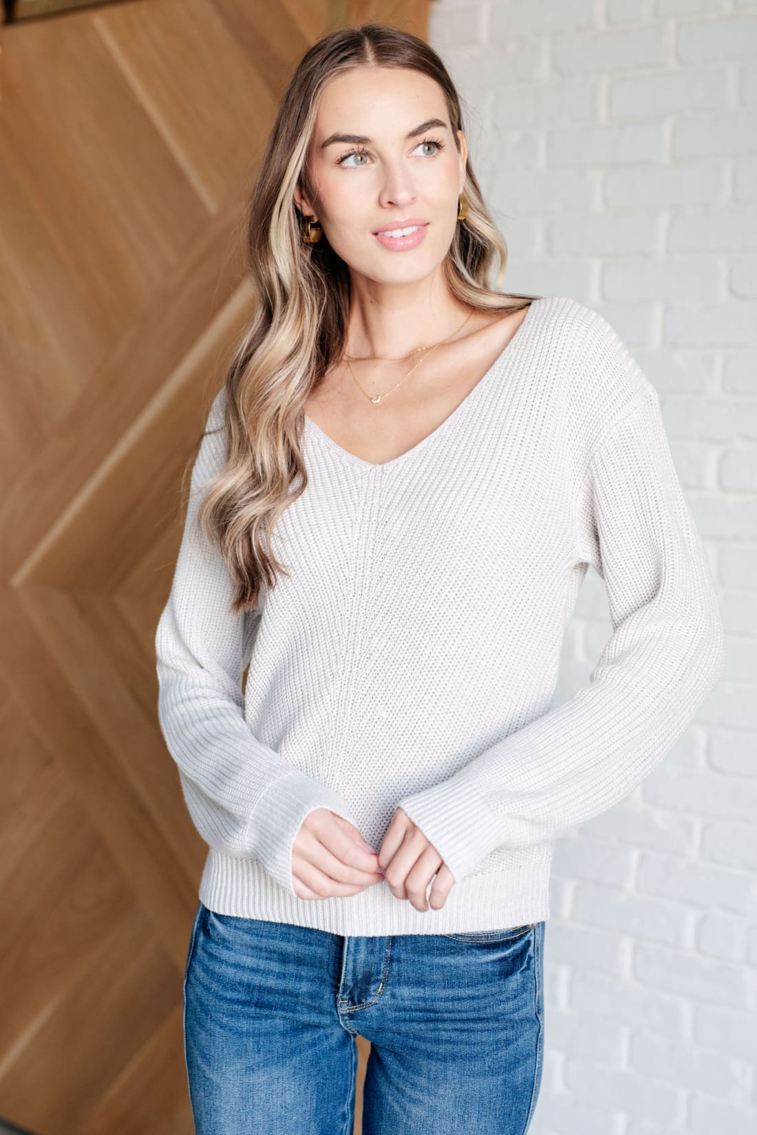 Told You So Ribbed Knit V Neck Sweater | Tops