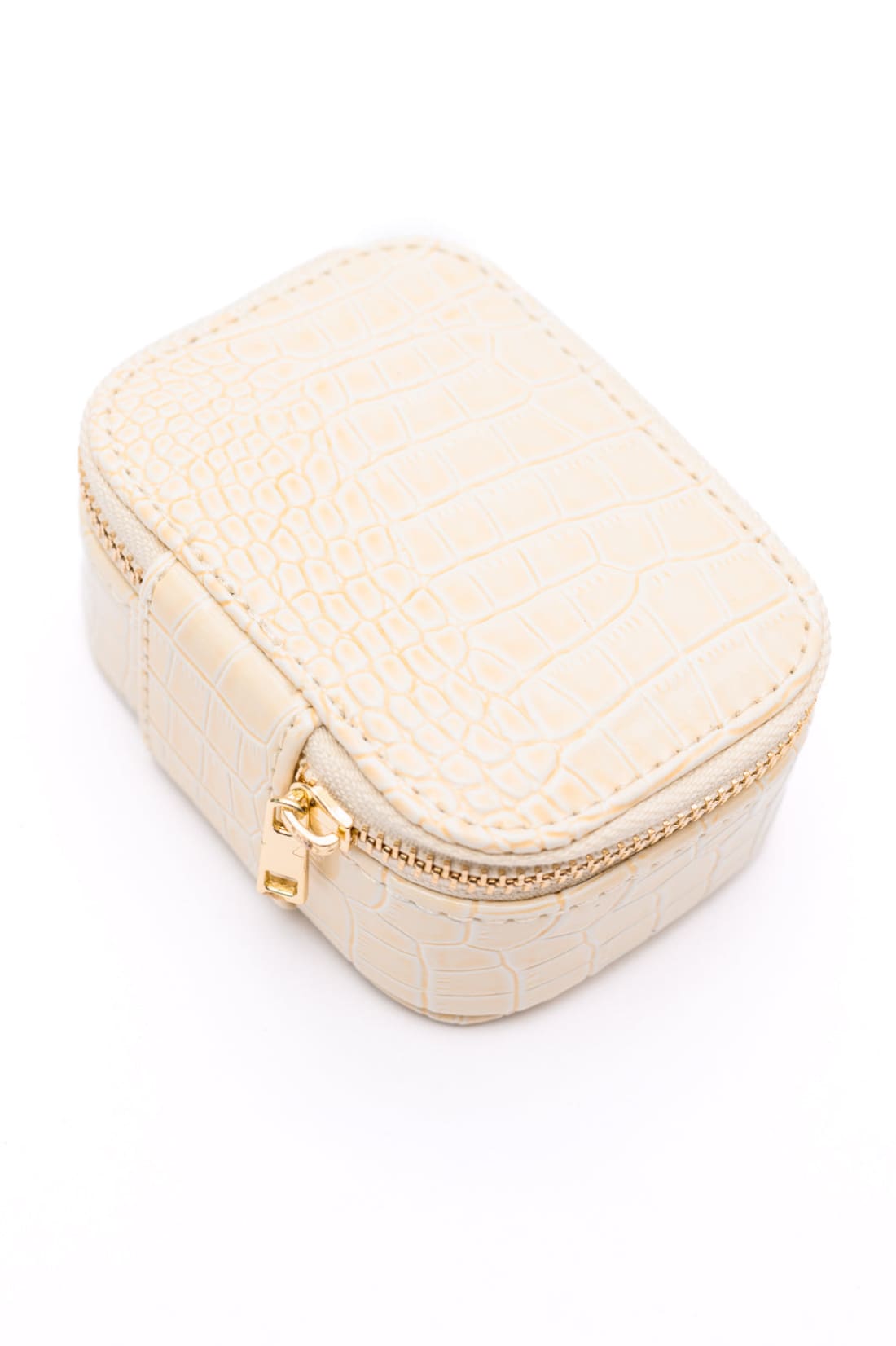 Travel Jewelry Case in Cream Snakeskin | Accessories