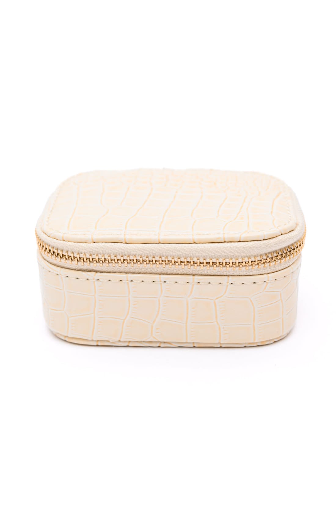 Travel Jewelry Case in Cream Snakeskin | Accessories